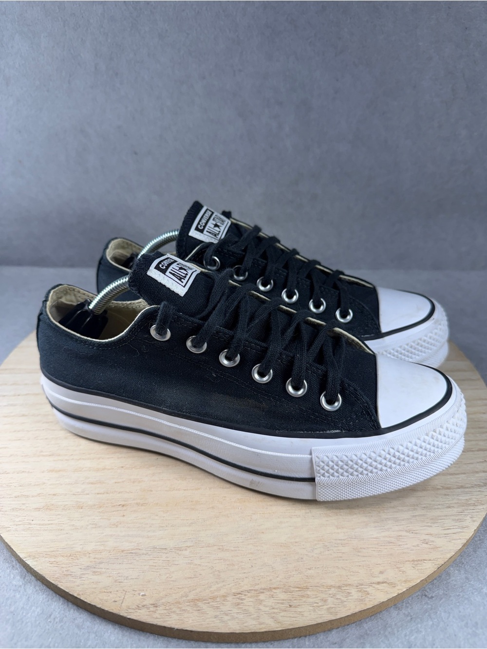 Converse Chuck Taylor All Star Lift Platform Black Low Top Shoes Size Women 8